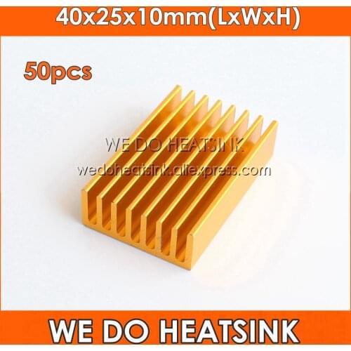 WE DO HEATSINK 50pcs 40x25x10mm Aluminum Cooler Heatsink Radiator For 1W 3W LED