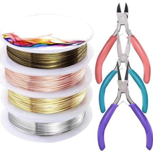 7 Pcs Jewelry Beading Wire Tools Set Includes Needle Nose Pliers Round Nose Pliers Wire Cutters and Craft Wire