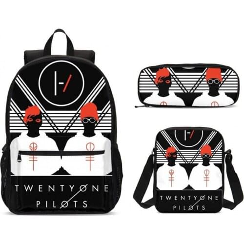 New Twenty One Pilots School Bags Set Children School Backpacks For Teenager Boys Schoolbags Large Laptop Backpack Kids Bookbags