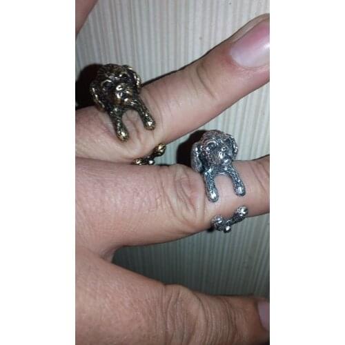 Wholesale Handmade shih tzu Cuddle Ring Gift Idea Puppy and Pet Lovers--12Pcs/Lot(Black/Antique Silver/Antique Bronze