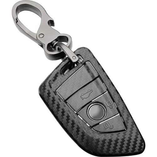 Portable Carbon Fiber Car Key Cover for 5 3 7 Series X3 X1 X5 Protection Case Bag Practical Automotive Accessories