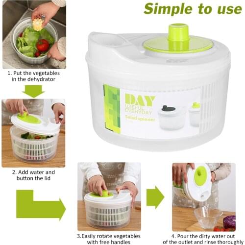 Salad Spinner Lettuce Greens Washer Dryer Drain Crisper Machine Strainer Fruit Wash Clean Storage Basket Kitchen Tools