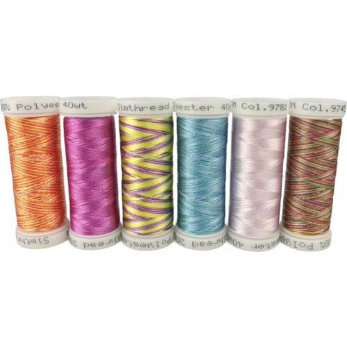 Simthread Multi-colors Embroidery Thread Bobbins 300 Meters each as machine/hand sewing quilting overlocking Patchworks thread