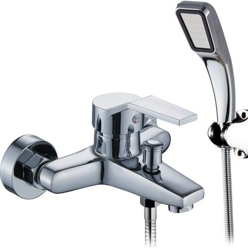 Shower faucet bathroom switch bathroom triple hot and cold faucet bath water heater accessories mixing valve shower thick copper