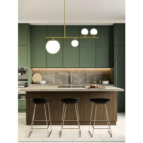 Modern Simple Black/Golden LED pendant light Aluminum Glass Ball hanging lamp for Nordic dining living room bedroom fixtures