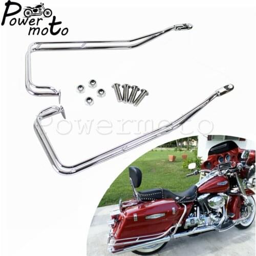 Motorcycle Chrome Twin Saddle Saddlebag Guard Rail Bar Protector For Harley Touring Electra Street Glide Road King 2009-2013