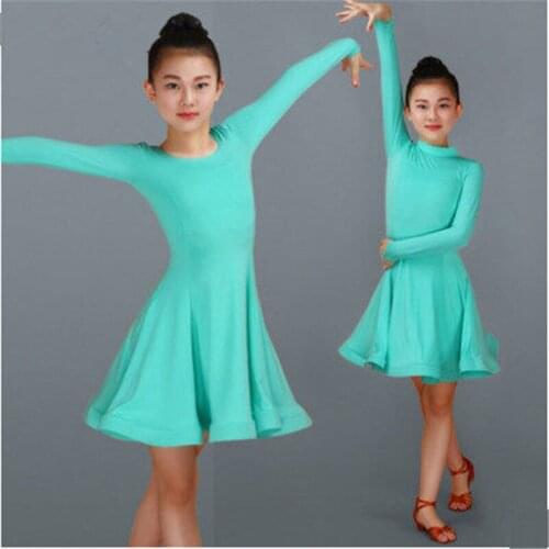 2018 girls latin dresses for dancing ballroom dance dress rumba samba spandex children samba cha cha tango skirt standard salsa