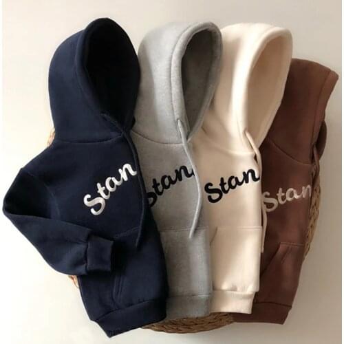 MILANCEL 2021 kids hoodies fashion boys sweatshirts letter embriodery girls outfit hoodies boys clothes