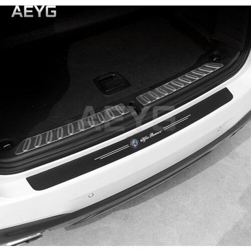 Carbon Fiber Car Rear Bumper Trunk Protective Stickers Vinyl Decals For Alfa Romeo 159 147 156 Giulietta 147 159 Mito Stelvio