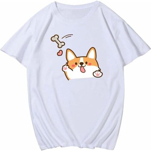 Cotton Top Quality Cat Print Women T Shirt Casual Round Neck Fashion Women Short Sleeve T-shirt Women T-shirt Korean Aesthetic
