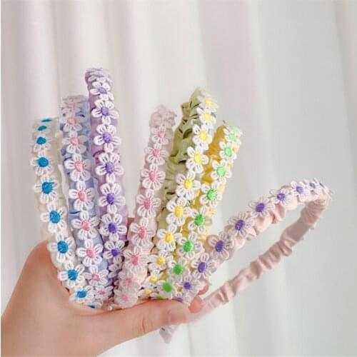2021 Women Bride Flowers Headband Little Flower Crown Hairband Ladies Elastic Beach Hair Accessories Headband Hair Ornament