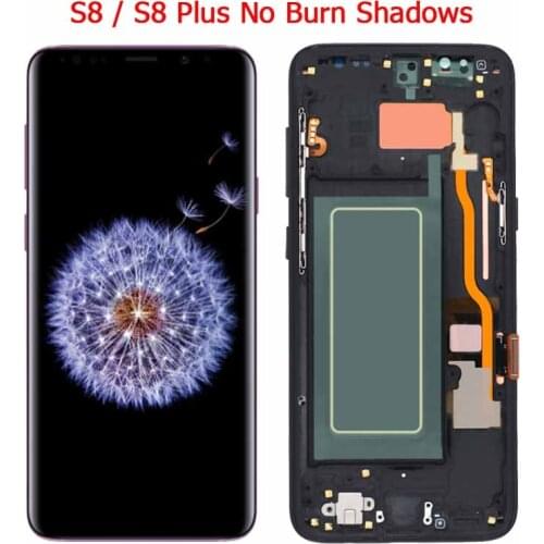 SUPER AMOLED S8 LCD For Samsung S8 Plus LCD Display Touch Screen Frame Digitizer Assembly S8 G950 G950F S8 PLUS G955 G955F LCD