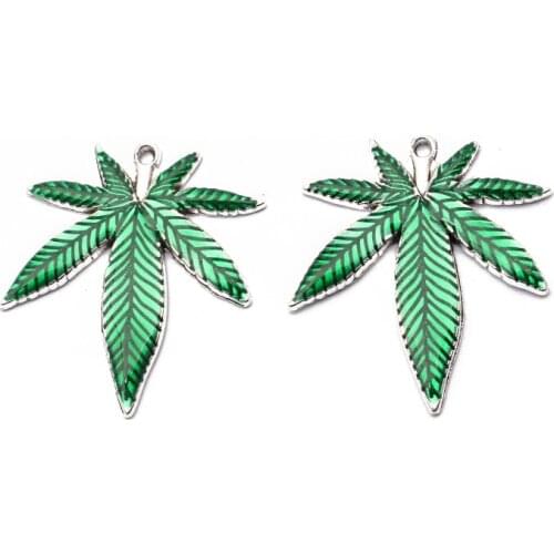 10pcs Tibetan Silver Enamel Maple Leaf Charms Pendant For Handmade Necklace Jewelry Findings Making Accessories