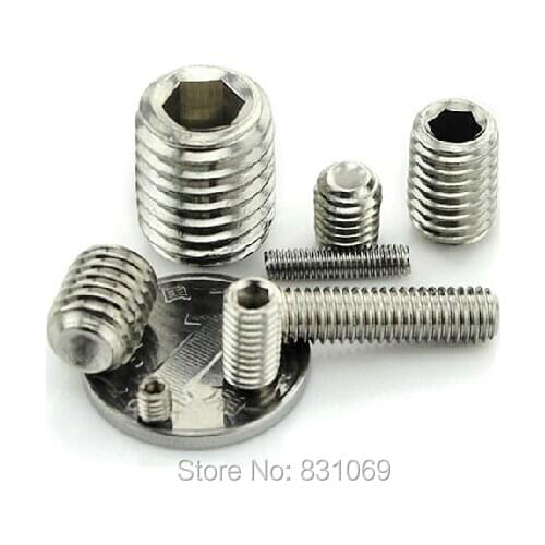 100pcs/Lot Metric Thread M4x20mm Stainless Steel Hex Socket Set Grub Screw Flat Head Brand New