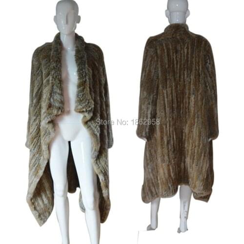 105CM Women Gradient Fur Coat Real Fur Outerwear Short Winter Fur Overcoat Large Size Fur Jacket SJ459-03