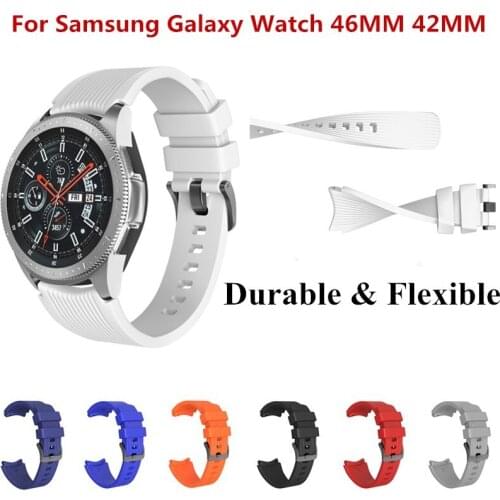 22MM 20MM Rubber Watch Band for Samsung Galaxy Smart Watch 46MM 42MM Silicone Replacement Wristband Strap for AMAZFIT Watch