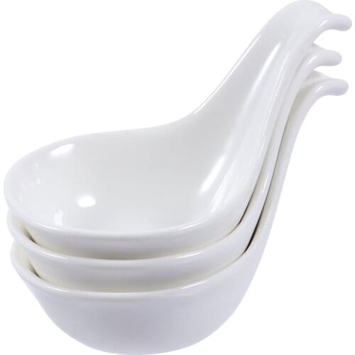 3pcs Ceramic Sauce Dishes Caviar Spoon Black Truffle Goose Liver Plate Vinegar Soy Seasoning Bowl Ketchup Plate Tableware