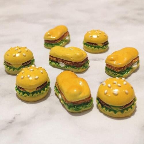 8pcs Kawaii Hamburger Charms Pendants for DIY Decorative Hair Accessories Bracelets Necklace Earring Jewelry Making