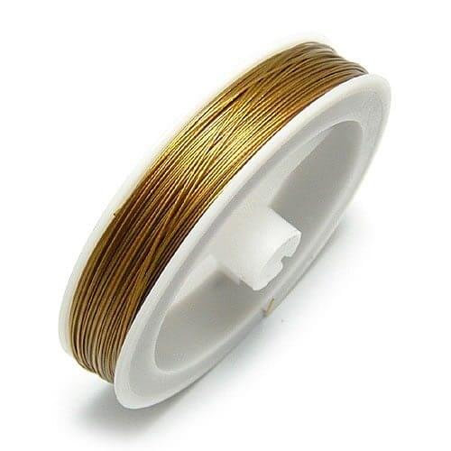 9403)1 Roll,about 75 meters 0.45MM Gold Color Steel with Plastic Cover Soft Metal Wire Diy Jewelry Findings Accessories