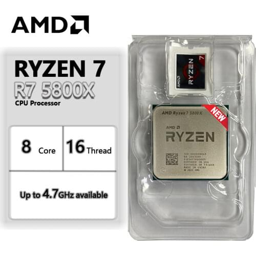 AMD Ryzen 7 5800X R7 5800X 3.8 GHz Eight-Core 16-Thread CPU Processor 7NM L3=32M 100-000000063 Socket AM4 New but without cooler