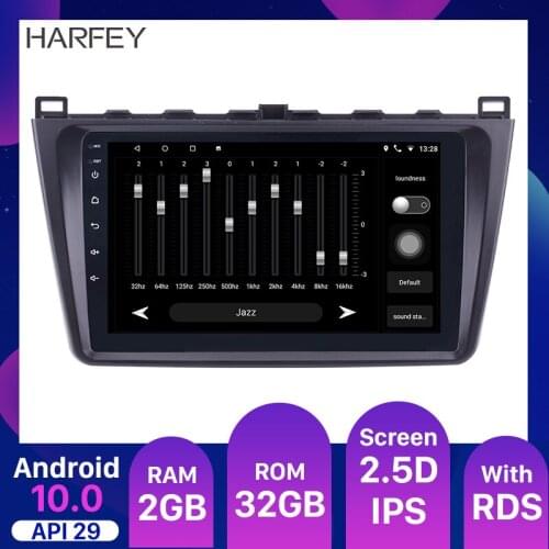 Harfey 9inch 2din Car Radio GPS Navigation Android 10.0 car Multimedia Player for 2008 2009-2015 Mazda 6 Rui wing Bluetooth WIFI
