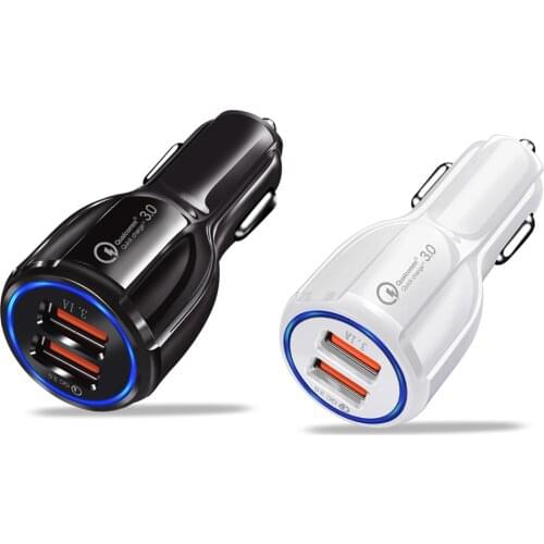Dual USB Car Charger 2 Port LCD Display 12-24V Cigarette Socket Lighter Fast Car Charger Power Adapter Car Styling