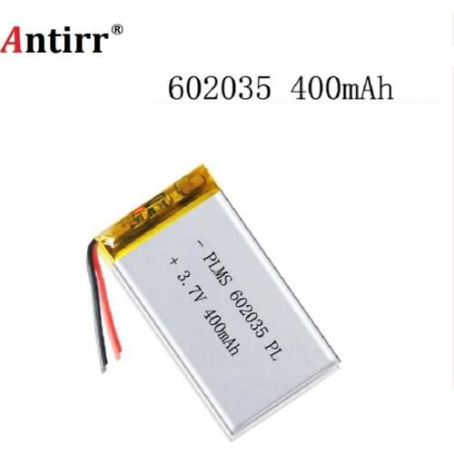 Free shipping Polymer battery 400 mah 3.7 V 602035 smart home MP3 speakers Li-ion battery for dvr GPS mp3 mp4 cell phone speaker