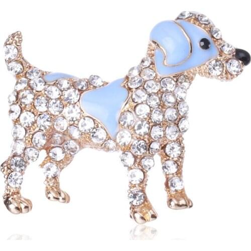 CINDY XIANG New Pins Cute Creative Dog Brooches For Women Lovely Animal Rhinestone Brooch Pin Coat Jewelry Accessories 2 Colors