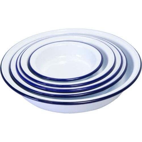 Household White Milk Enamel Disc Ins Simple Personality Breakfast Plate Creative Tableware Net Red Deep Plate Soup Plate