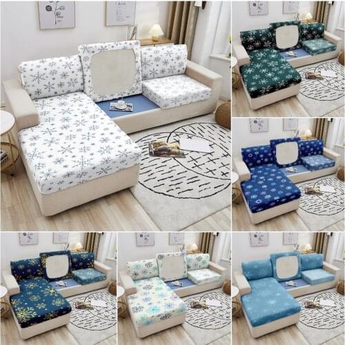 Snowflakes Pattern Sofa Seat Cover Elastic Stretch Sofa Slipcover Polyester Sofa Cushion Covers for Living Room Couch Cover