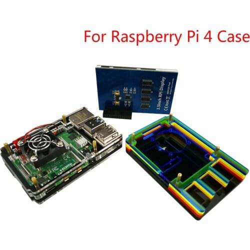 Raspberry Pi 4 Case Box Shell Housing Protecting Cover Rainbow Two Color Transparent Black for Raspberry Pi 4 Model B