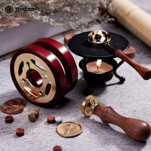 Retro Wax Seal Melting Furnace Solid Wood Oven Furnace Pot Beads Sticks Heater