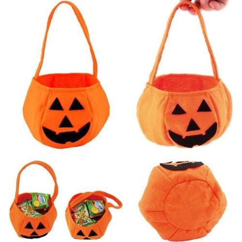 Kids Halloween Pumpkin Bag Non-Woven Bags Children Halloween Party Candy Bag Handheld Bags