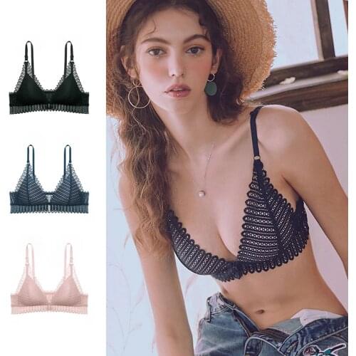 Dreem Sexy Lace Wireless Front Closure Bras For Women Sexy Lingerie Comfort Push Up Bra Adjusted Plus Size Backless Bralette