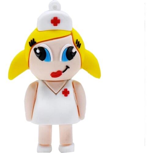 Nurse pen drive4GB 8GB 16GB 32Gb 64GB white sex Doctors usb flash drive 128GB 256GB memory stick cartoon pendrive u stick