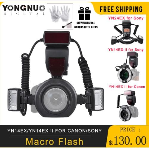 YONGNUO YN24EX E-TTL Macro Flash Speedlite 5600K for Canon EOS 1Dx 5D3 6D 7D 70D 80D Cameras Speedlite