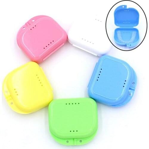 Denture Box Dental Storage Box Mouth Guard Food Grade Plastic Denture Case Dental Orthodontic Retainer Box