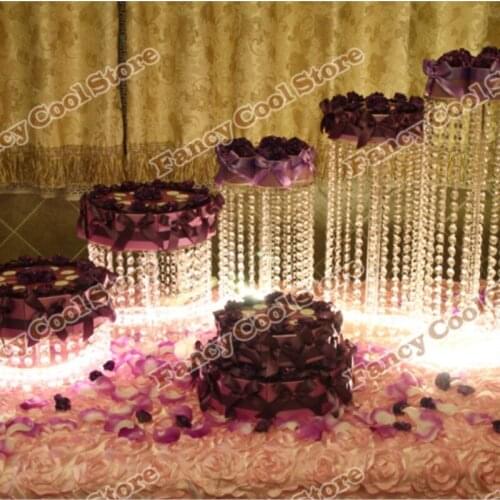 Hotsale crystal cake stand/wedding decoration party prop wedding centerpiece 5pcs/lot big size Wedding crystal cake holder
