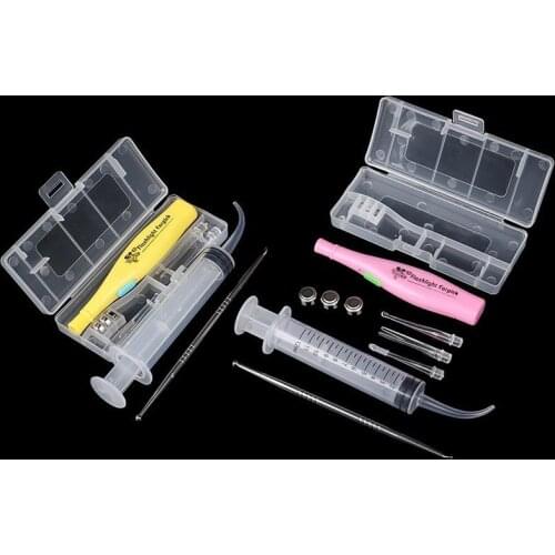 NEW LED Light Earpick Tonsil Stone Remover Tools LED Light Ear Wax Remover Earpick With 3 Tips Irrigator Syringe Clean Care Tool