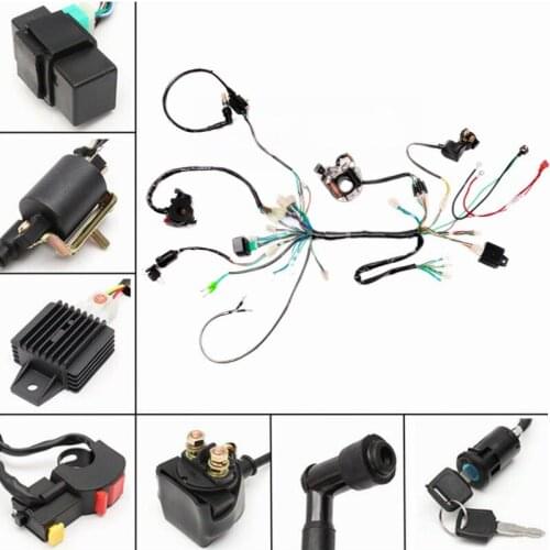 Wiring Harness Kit CDI Coil Magneto Rectifier Light 50-125cc ATV QUAD Motorcycle
