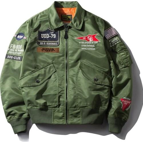 Mcikkny Men Spring Flight Bomber Jackets And Coats Stand Collar Cargo Pilot Outwear Tops For Male Top Clothing SIze S-3XL