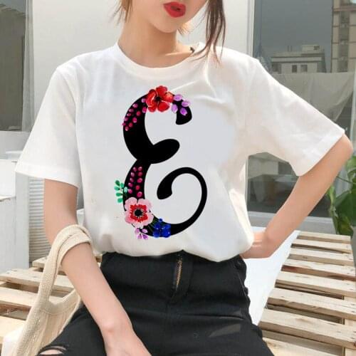 Summer Letter Printed Women T-shirt Woman Harajuku Short-Sleeved O-Neck Tees Shirt Girl Summer Tee Top Femme Tshirt Casual Tee