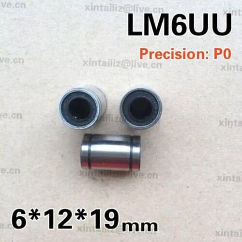 [LM6UU-P0]10PCS Free Shipping chrome steel Gcr15 steel linear bearing LM6UU LB6UU SDM6UU linear bearing 6mm*12mm*19mm