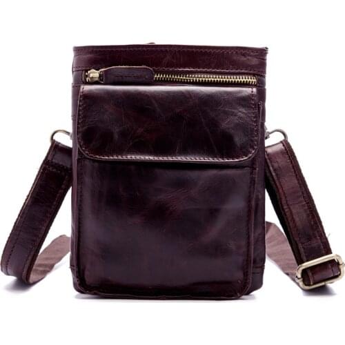 144 Real Leather Men Casual Outdoor Belt Bag High Quality Waist Packs