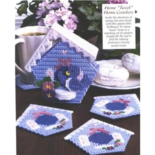 3D Cross Stitch Kit Three-dimensional Embroidery Bird Cup Mats