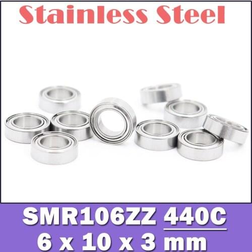 SMR106ZZ Bearing 6*10*3 mm ( 10PCS ) ABEC-1 Stainless Steel Ball Bearings Shielded SMR106Z SMR106 Z ZZ