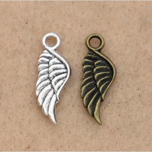10pcs Antique Silver Plated Angel Wings Charm Pendant Jewelry Findings Diy Jewelry Making Handmade 21x9mm