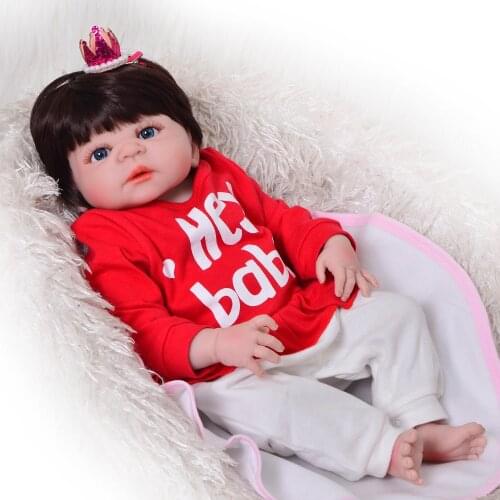 55cm full Silicone Vinyl Reborn 22"Baby Girl Realistic Newborn Babies Doll White Skin Ethnic bebe Toddler For kids Xmas bonecas