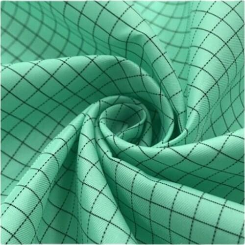 Width 59''Grid Antistatic Conductive Fabric By The Yard For Dustproof Clothes IT High Magnetic Industry Shielding Cloth Material