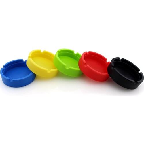 20pcs Silicone Ashtray Circular Diameter 83mm Smoke Ashtray Shape Smoke Herb Tobacco Accessories Cigarette Case As Gift